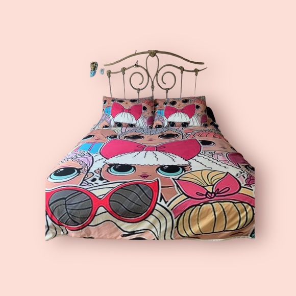 LOL Queen Size Duvet Cover with 2 Pillow Shams and Hand Towel - Picture 1 of 3